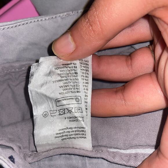 H&M LOGG Gray Flat Front Chino Skinny Ankle Khaki Pants Women's Size 4 - Picture 6 of 6